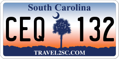 SC license plate CEQ132
