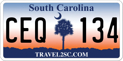 SC license plate CEQ134