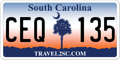 SC license plate CEQ135
