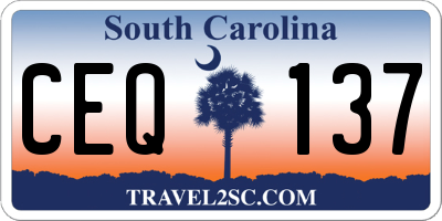 SC license plate CEQ137