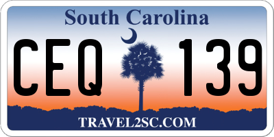 SC license plate CEQ139