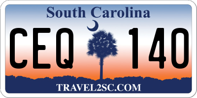 SC license plate CEQ140