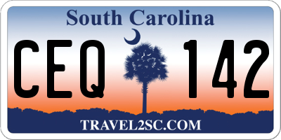 SC license plate CEQ142