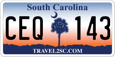 SC license plate CEQ143