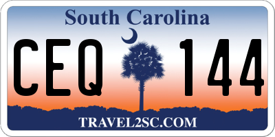 SC license plate CEQ144
