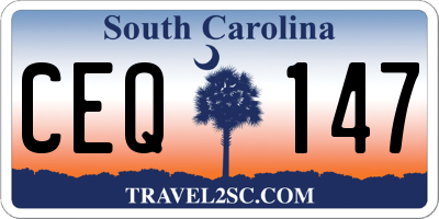 SC license plate CEQ147