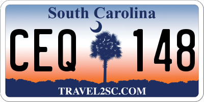 SC license plate CEQ148
