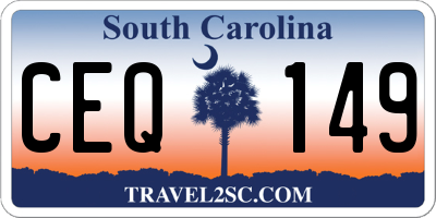 SC license plate CEQ149