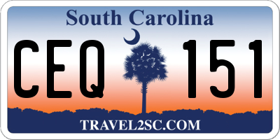 SC license plate CEQ151