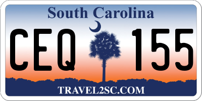 SC license plate CEQ155