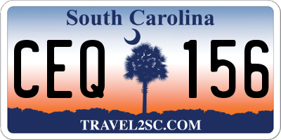 SC license plate CEQ156