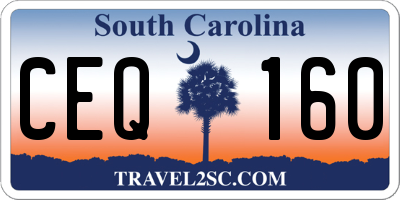 SC license plate CEQ160