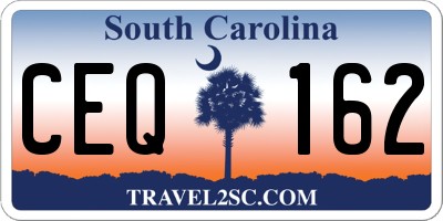 SC license plate CEQ162