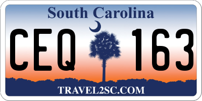 SC license plate CEQ163