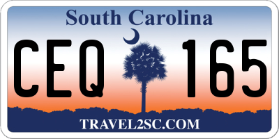 SC license plate CEQ165