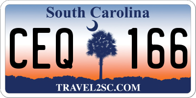 SC license plate CEQ166