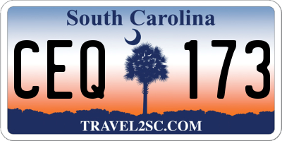 SC license plate CEQ173