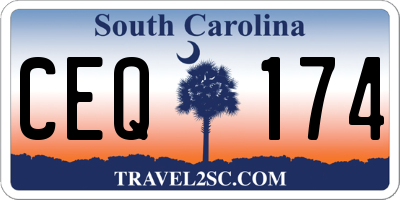 SC license plate CEQ174