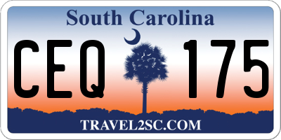 SC license plate CEQ175