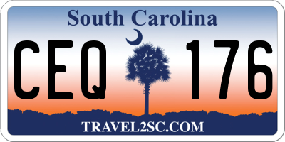SC license plate CEQ176
