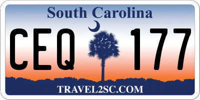 SC license plate CEQ177