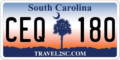 SC license plate CEQ180