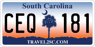 SC license plate CEQ181