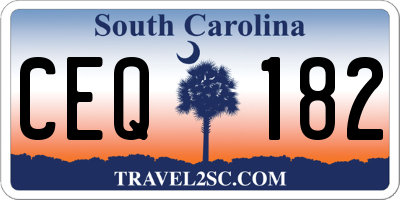 SC license plate CEQ182