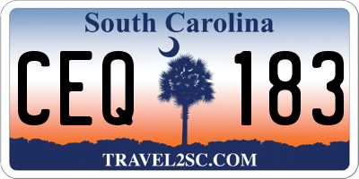 SC license plate CEQ183