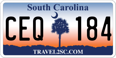 SC license plate CEQ184