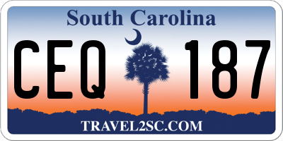 SC license plate CEQ187