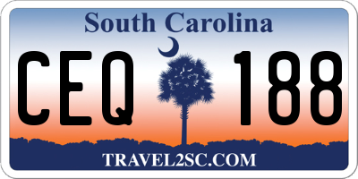 SC license plate CEQ188