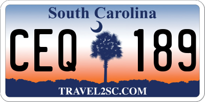 SC license plate CEQ189