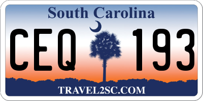 SC license plate CEQ193