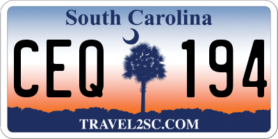 SC license plate CEQ194