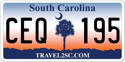 SC license plate CEQ195