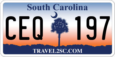 SC license plate CEQ197