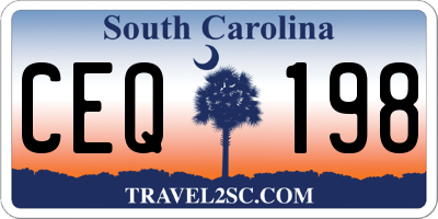 SC license plate CEQ198