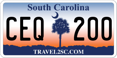 SC license plate CEQ200