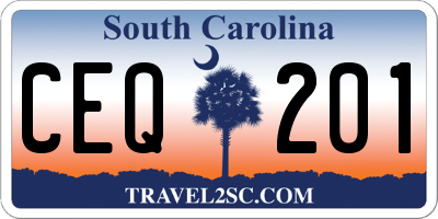SC license plate CEQ201