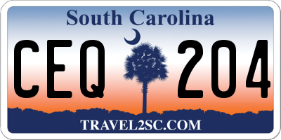SC license plate CEQ204