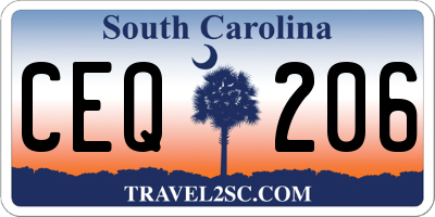 SC license plate CEQ206