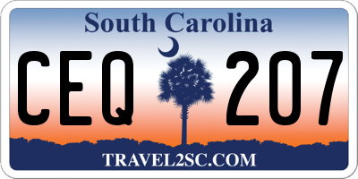 SC license plate CEQ207