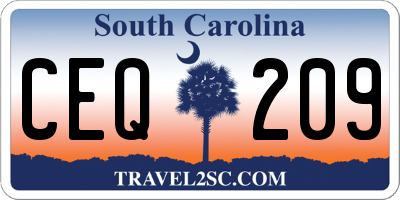 SC license plate CEQ209