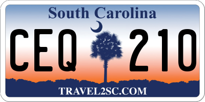 SC license plate CEQ210