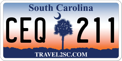 SC license plate CEQ211