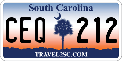 SC license plate CEQ212