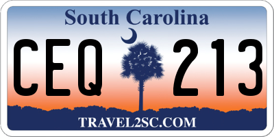 SC license plate CEQ213