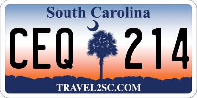SC license plate CEQ214