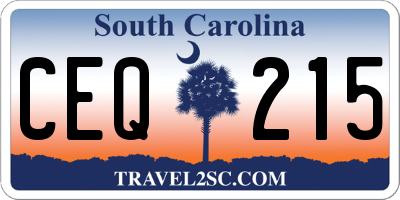 SC license plate CEQ215